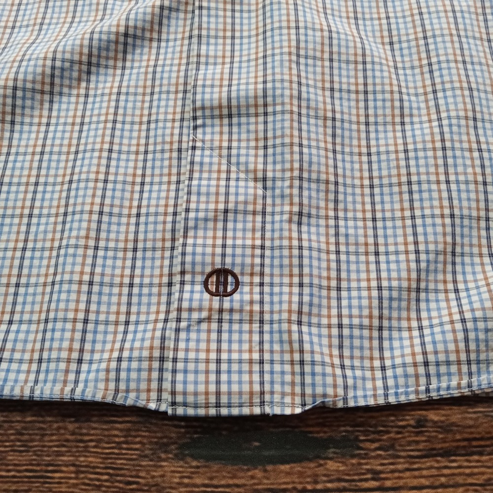 David Donahue Long Sleeve Button Up Shirt Men's 34/35 Blue - Picture 9 of 10